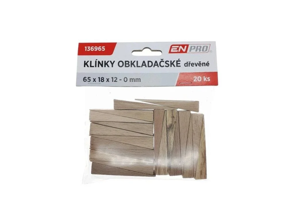 ENPRO montážne kliny drevené 65 x 18 x 12 mm, 20 ks