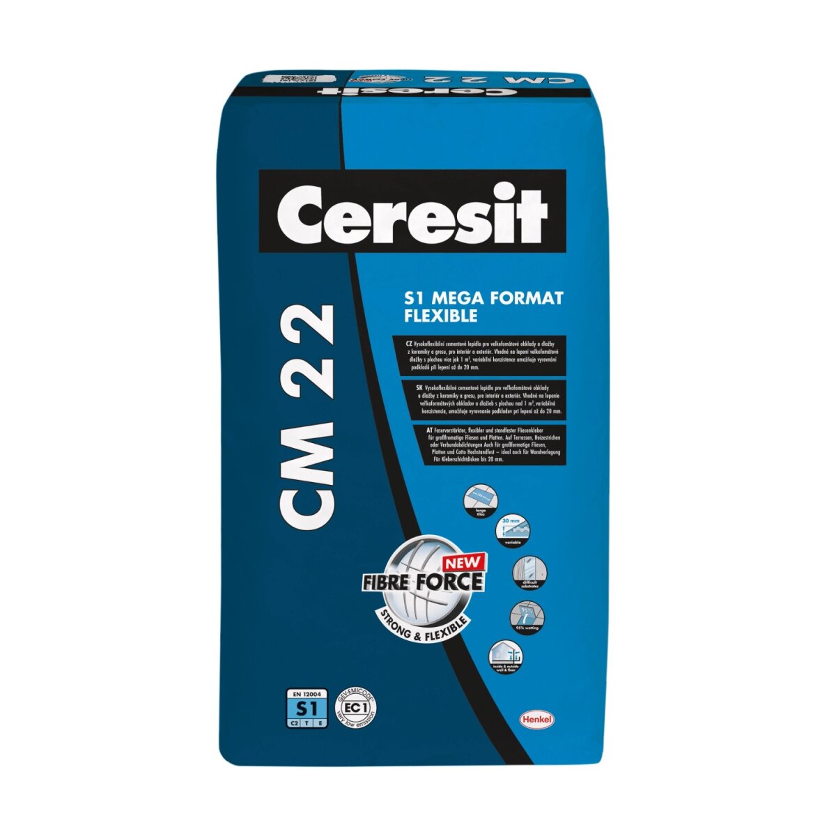 Ceresit CM 22 Mega Format Flexible – flexibilné cementové lepidlo na veľkoformátové obklady a dlažby, 25 kg