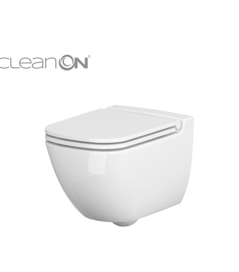Cersanit Caspia závesná WC misa s antibakteriálnym duroplastovým sedátkom K701-103 (soft-close, biela)