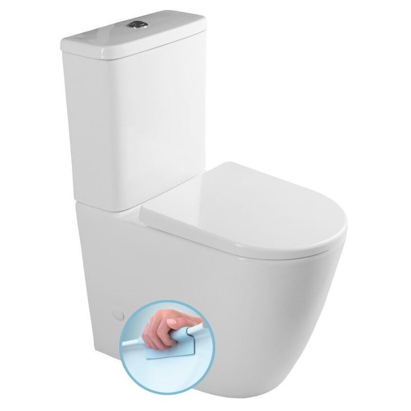 Sapho Turku Rimless WC kombi zvýšené, biela, PC104WR (spodný/zadný odpad)
