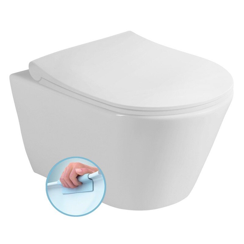 Sapho AVVA závesná WC misa Rimless 35,5×53 cm, biela