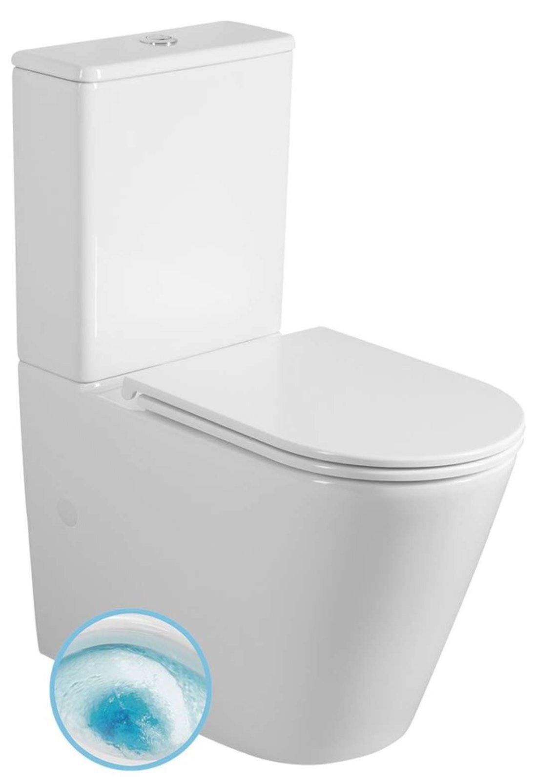 Sapho AVIS WC kombi Vortex Rimless, vario odpad, biela (PC106V)