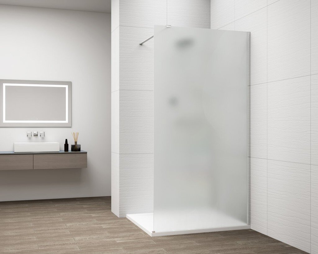 Polysan ESCA CHROME jednodielna sprchová zástena k stene 80 x 210 cm, matné sklo (ES1180-01)