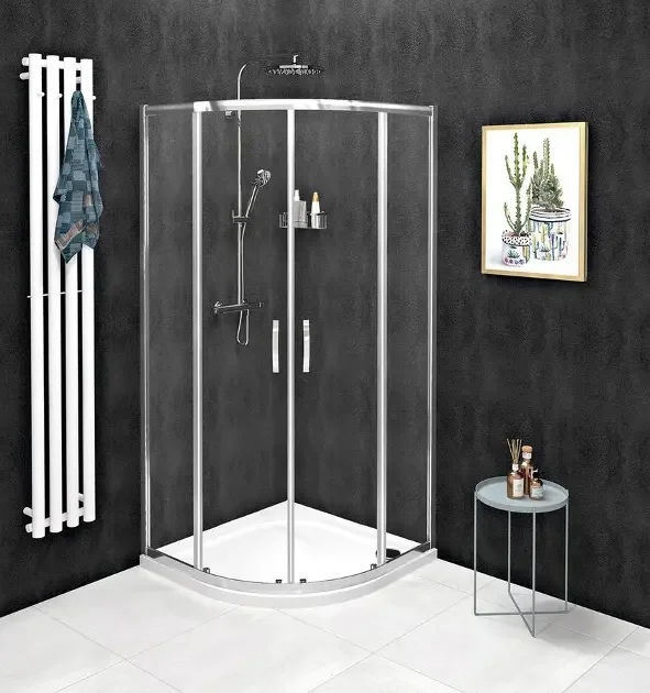 Sapho Sigma Simply rohový (štvrťkruhový) sprchový kút 80 x 80 cm, výška 190 cm, číre sklo 6 mm